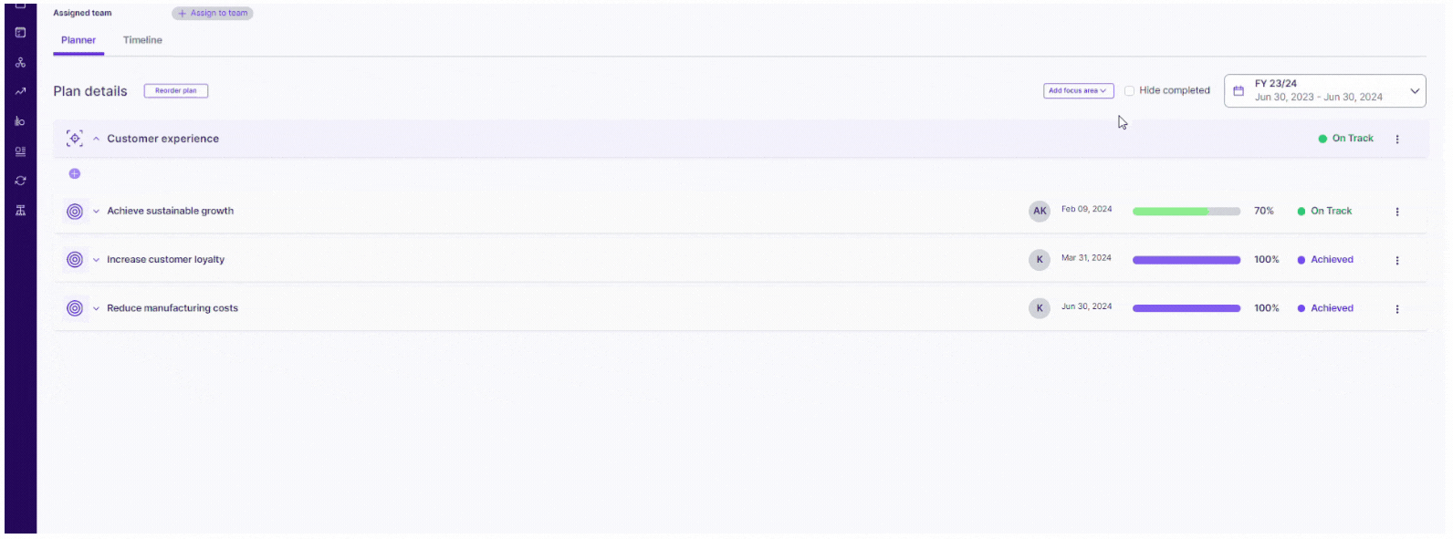 Progress filter