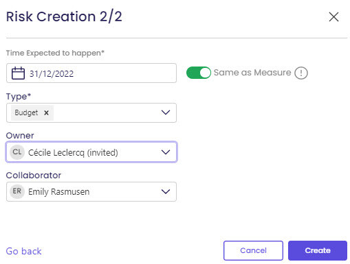 Risk Creation_Step 2